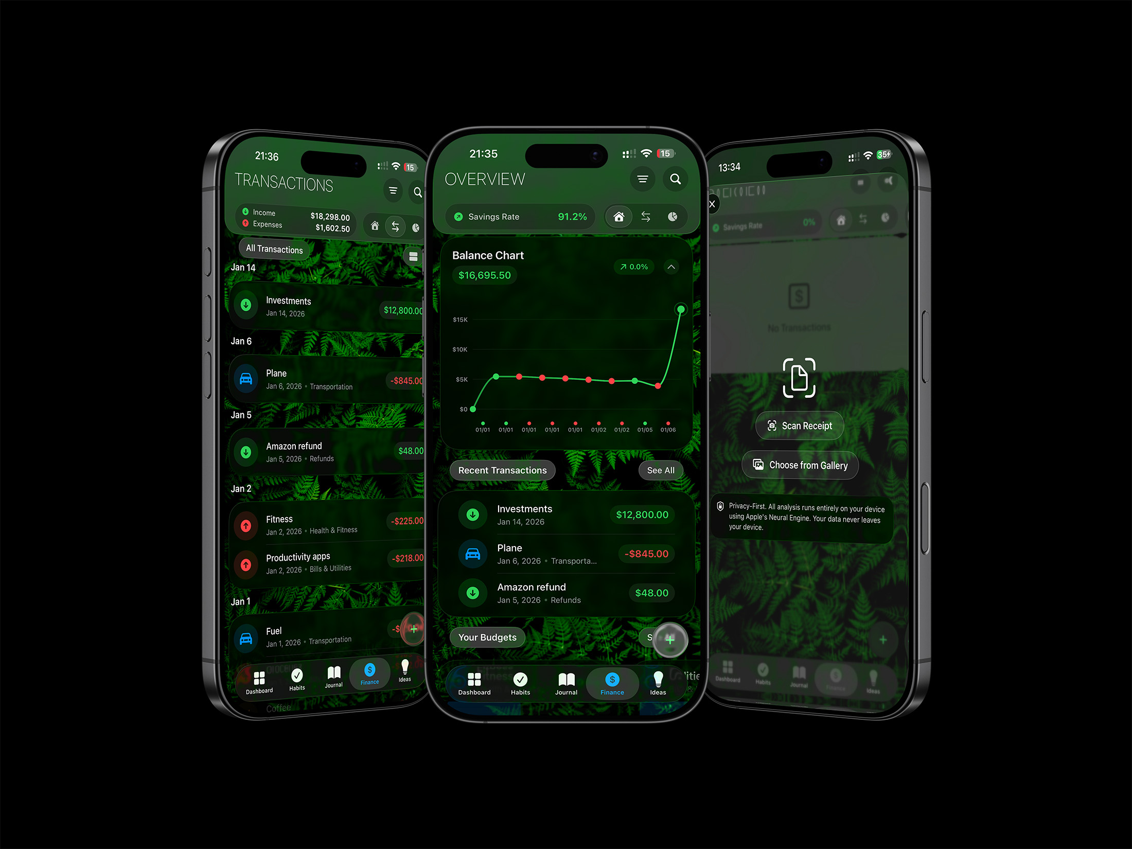 Xified finance with AI receipt scanner, budgets, and spending categories